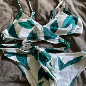 Leaf patterned bikini- never worn!